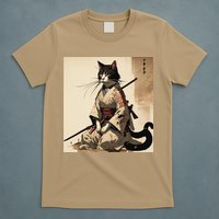 Samurai Cat Artwork Japanese T-Shirt