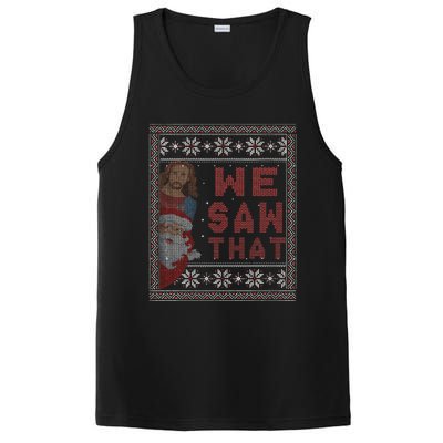 Santa Claus And Jesus Christ We Saw That For Christmas PosiCharge Competitor Tank