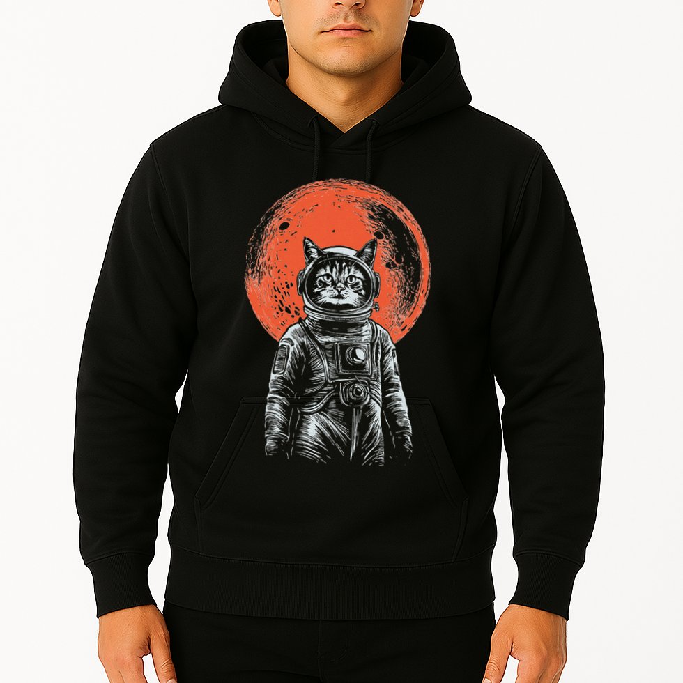 Space Cat Astronaut Cat Good Luck Cat Vintage Hoodie