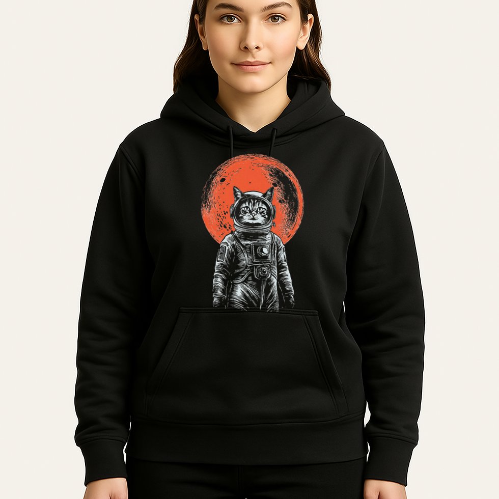 Space Cat Astronaut Cat Good Luck Cat Vintage Hoodie