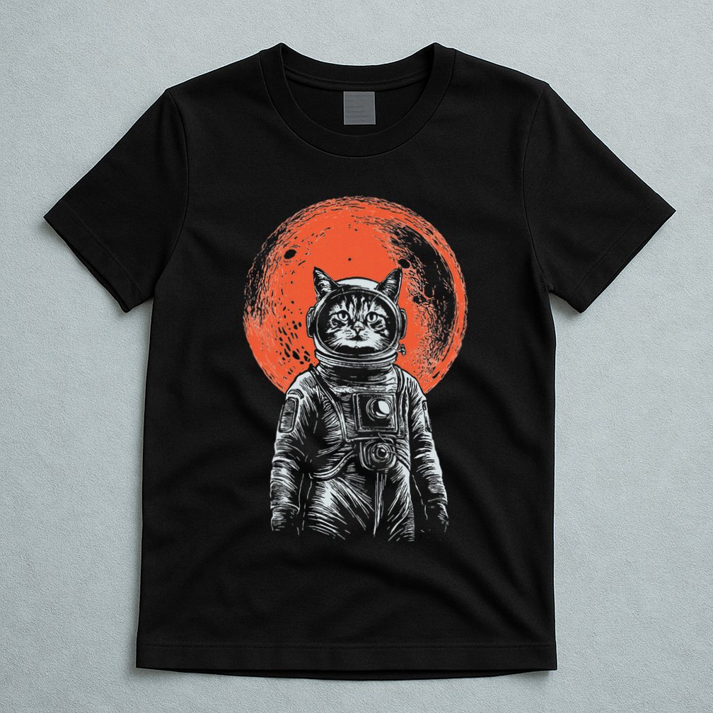 Space Cat Astronaut Cat Good Luck Cat Vintage T-Shirt