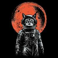 Space Cat Astronaut Cat Good Luck Cat Vintage T-Shirt