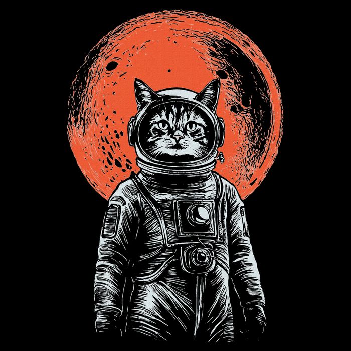 Space Cat Astronaut Cat Good Luck Cat Vintage T-Shirt