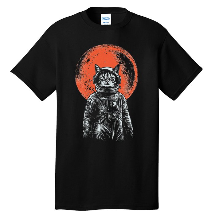 Space Cat Astronaut Cat Good Luck Cat Vintage Tall T-Shirt