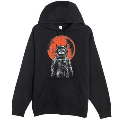 Space Cat Astronaut Cat Good Luck Cat Vintage Premium Pullover Hoodie