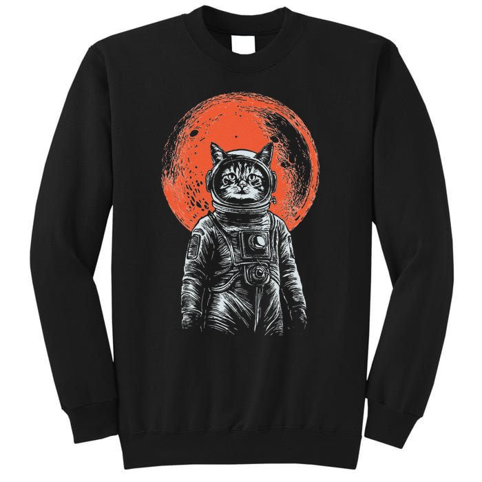 Space Cat Astronaut Cat Good Luck Cat Vintage Tall Sweatshirt