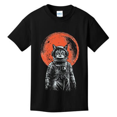 Space Cat Astronaut Cat Good Luck Cat Vintage Kids T-Shirt