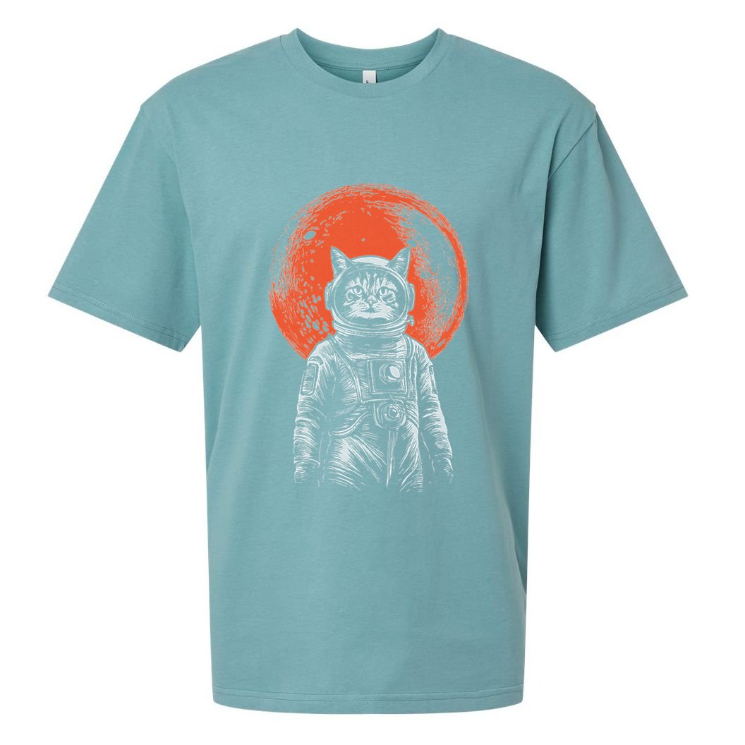 Space Cat Astronaut Cat Good Luck Cat Vintage Sueded Cloud Jersey T-Shirt