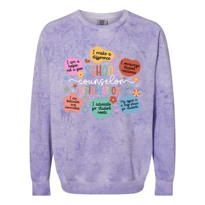 School Counselor Affirmations School Counseling Colorblast Crewneck Sweatshirt