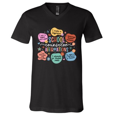 School Counselor Affirmations School Counseling V-Neck T-Shirt