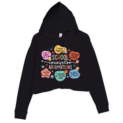 School Counselor Affirmations School Counseling Crop Fleece Hoodie