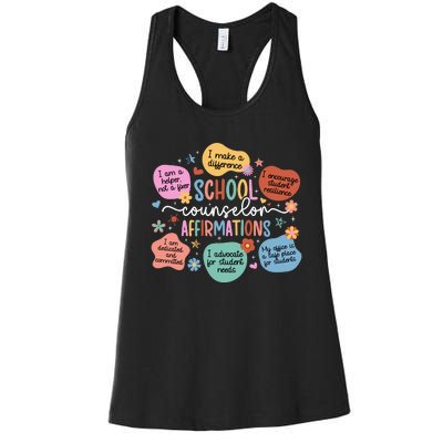 School Counselor Affirmations School Counseling Women's Racerback Tank