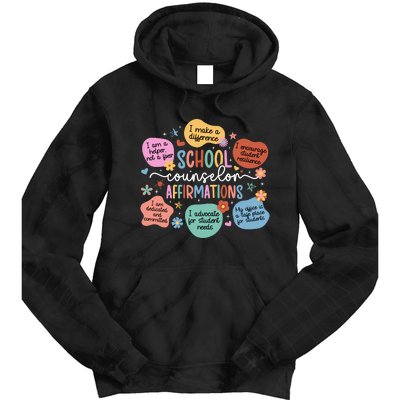 School Counselor Affirmations School Counseling Tie Dye Hoodie