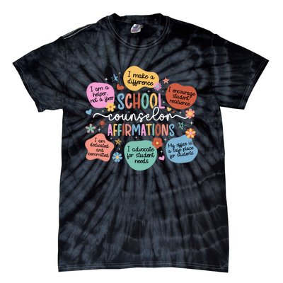 School Counselor Affirmations School Counseling Tie-Dye T-Shirt