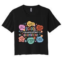 School Counselor Affirmations School Counseling Women's Crop Top Tee