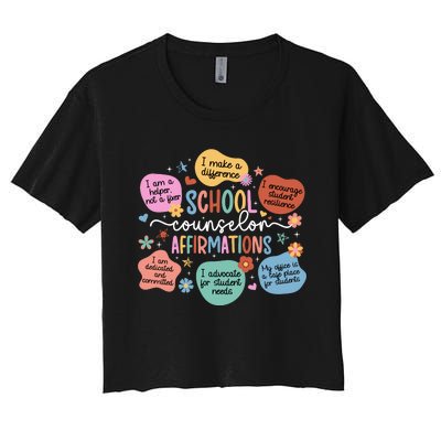 School Counselor Affirmations School Counseling Women's Crop Top Tee