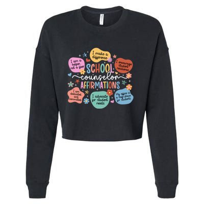 School Counselor Affirmations School Counseling Cropped Pullover Crew
