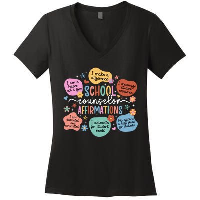 School Counselor Affirmations School Counseling Women's V-Neck T-Shirt