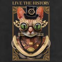 Steampunk Cat Animal Bizarre 7 Panel Mesh Trucker Snapback Hat