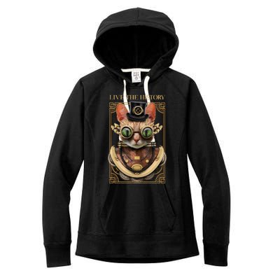 Steampunk Cat Animal Bizarre Women's Fleece Hoodie