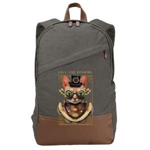 Steampunk Cat Animal Bizarre Cotton Canvas Backpack