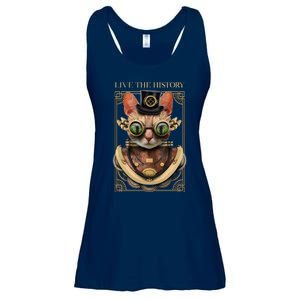 Steampunk Cat Animal Bizarre Ladies Essential Flowy Tank