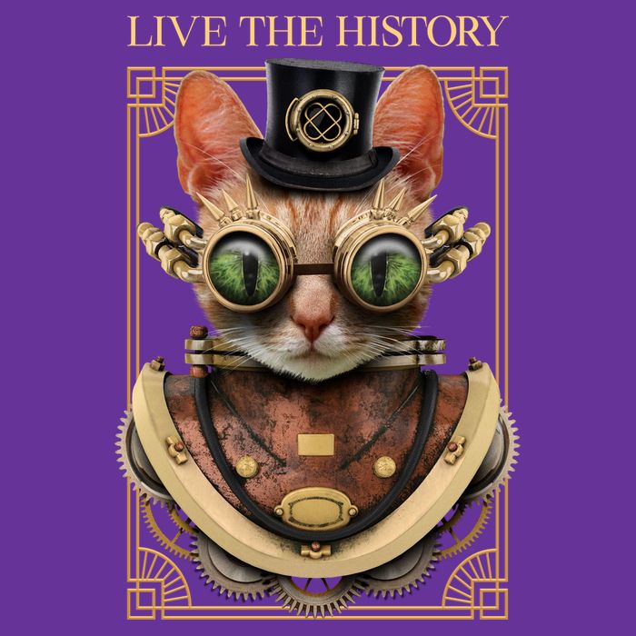 Steampunk Cat Animal Bizarre Cooling Performance Crew T-Shirt