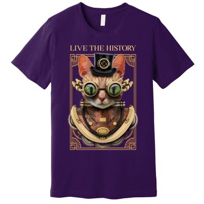 Steampunk Cat Animal Bizarre Premium T-Shirt