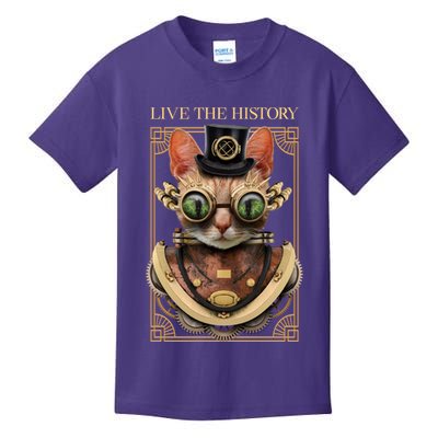 Steampunk Cat Animal Bizarre Kids T-Shirt
