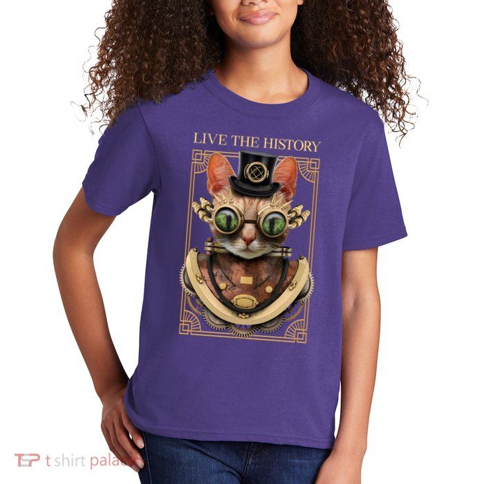 Steampunk Cat Animal Bizarre Kids T-Shirt