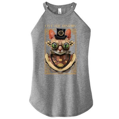 Steampunk Cat Animal Bizarre Women's Perfect Tri Rocker Tank