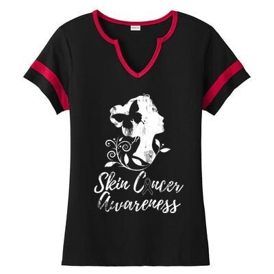 Skin Cancer Awareness Gift Ladies Halftime Notch Neck Tee