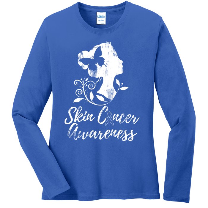 Skin Cancer Awareness Gift Ladies Long Sleeve Shirt