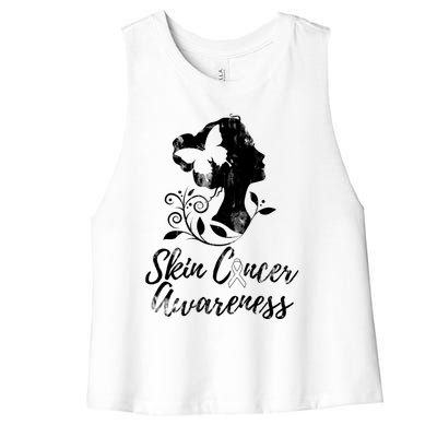 Skin Cancer Awareness Gift Women's Racerback Cropped Tank