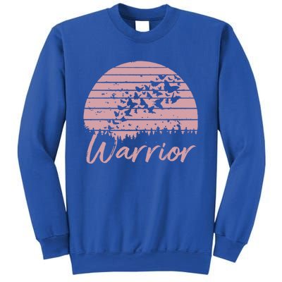 Support Cancer Awareness Butterflies Breast Cancer Warrior Gift Sweatshirt