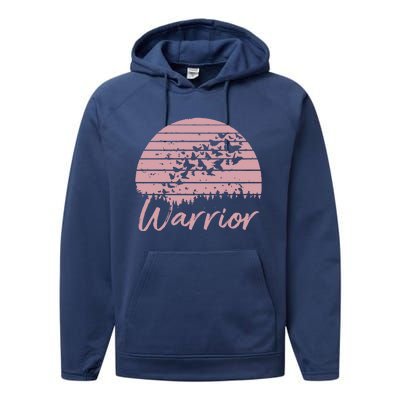 Support Cancer Awareness Butterflies Breast Cancer Warrior Gift Performance Fleece Hoodie