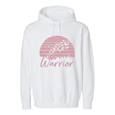 Support Cancer Awareness Butterflies Breast Cancer Warrior Gift Garment-Dyed Fleece Hoodie