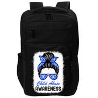 Stop Child Abuse Child Abuse Prevention Awareness Messy Bun Impact Tech Backpack