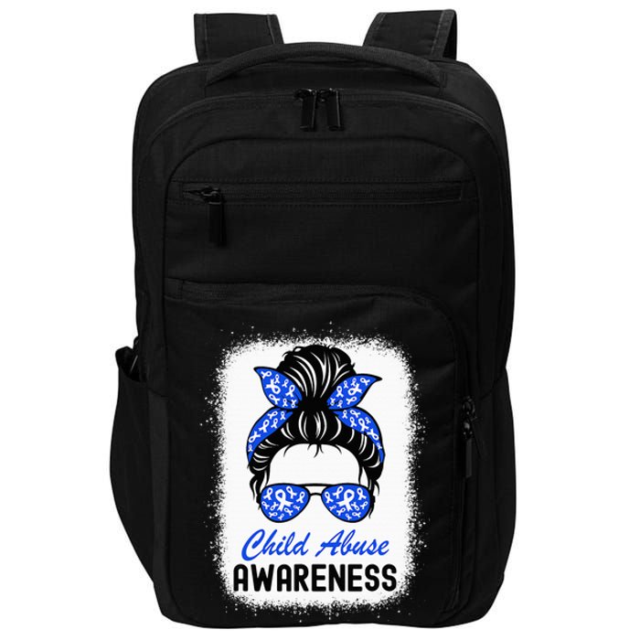 Stop Child Abuse Child Abuse Prevention Awareness Messy Bun Impact Tech Backpack