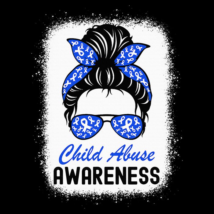 Stop Child Abuse Child Abuse Prevention Awareness Messy Bun 16 in Basic Backpack