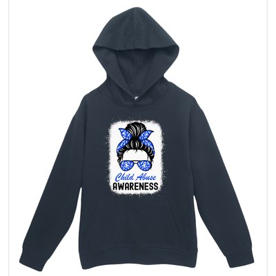 Stop Child Abuse Child Abuse Prevention Awareness Messy Bun Urban Pullover Hoodie