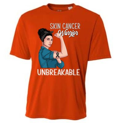 Skin Cancer Awareness Warrior Unbreakable Support Gift Cooling Performance Crew T-Shirt