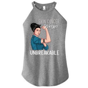 Skin Cancer Awareness Warrior Unbreakable Support Gift Women's Perfect Tri Rocker Tank