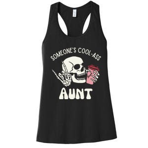 SomeoneS Cool Ass Aunt Cool Auntie Club Skull Skeleton Women's Racerback Tank