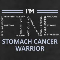 Stomach Cancer Awareness I´M Fine Periwinkle Ribbon Fighter 7 Panel Mesh Trucker Snapback Hat