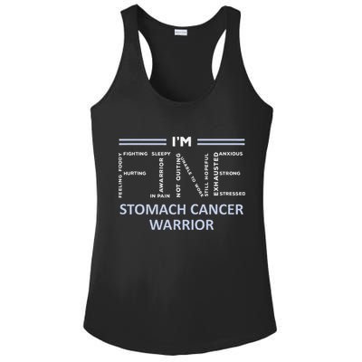 Stomach Cancer Awareness I´M Fine Periwinkle Ribbon Fighter Ladies PosiCharge Competitor Racerback Tank