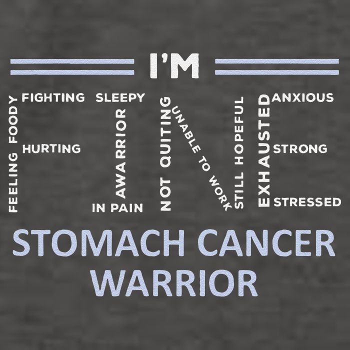 Stomach Cancer Awareness I´M Fine Periwinkle Ribbon Fighter Vector Backpack