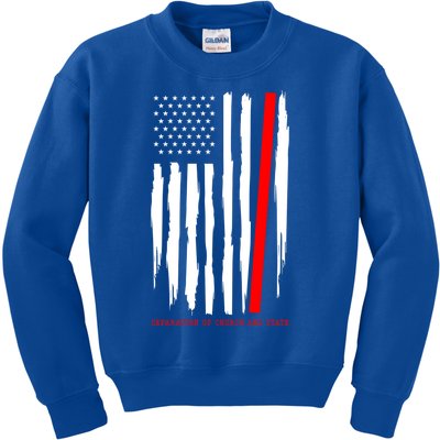 Seperate Church And State Again Political Awareness Us Flag Gift Kids Sweatshirt