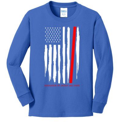 Seperate Church And State Again Political Awareness Us Flag Gift Kids Long Sleeve Shirt