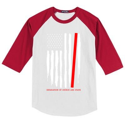 Seperate Church And State Again Political Awareness Us Flag Gift Kids Colorblock Raglan Jersey